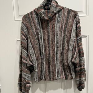 Striped Turtleneck Sweater - Multicolor